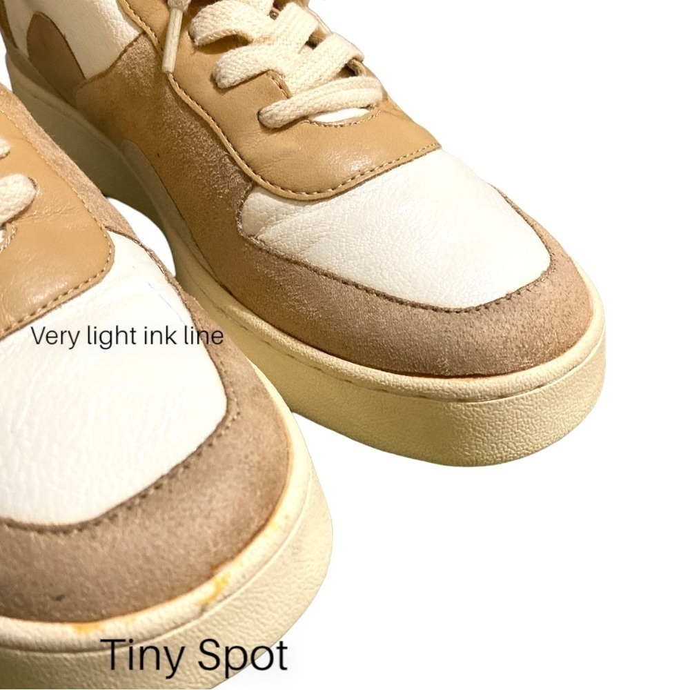 OASIS SOCIETY Tan Suede + White Leather SNEAKERS LILLIAN NUDE TENNIS WOM… - Picture 9 of 12